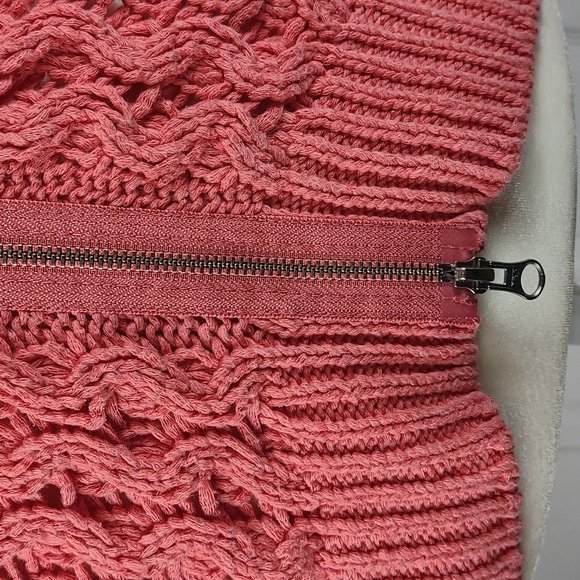 Chico's Open Knit Full Double Zip Sweater - Picture 4 of 13